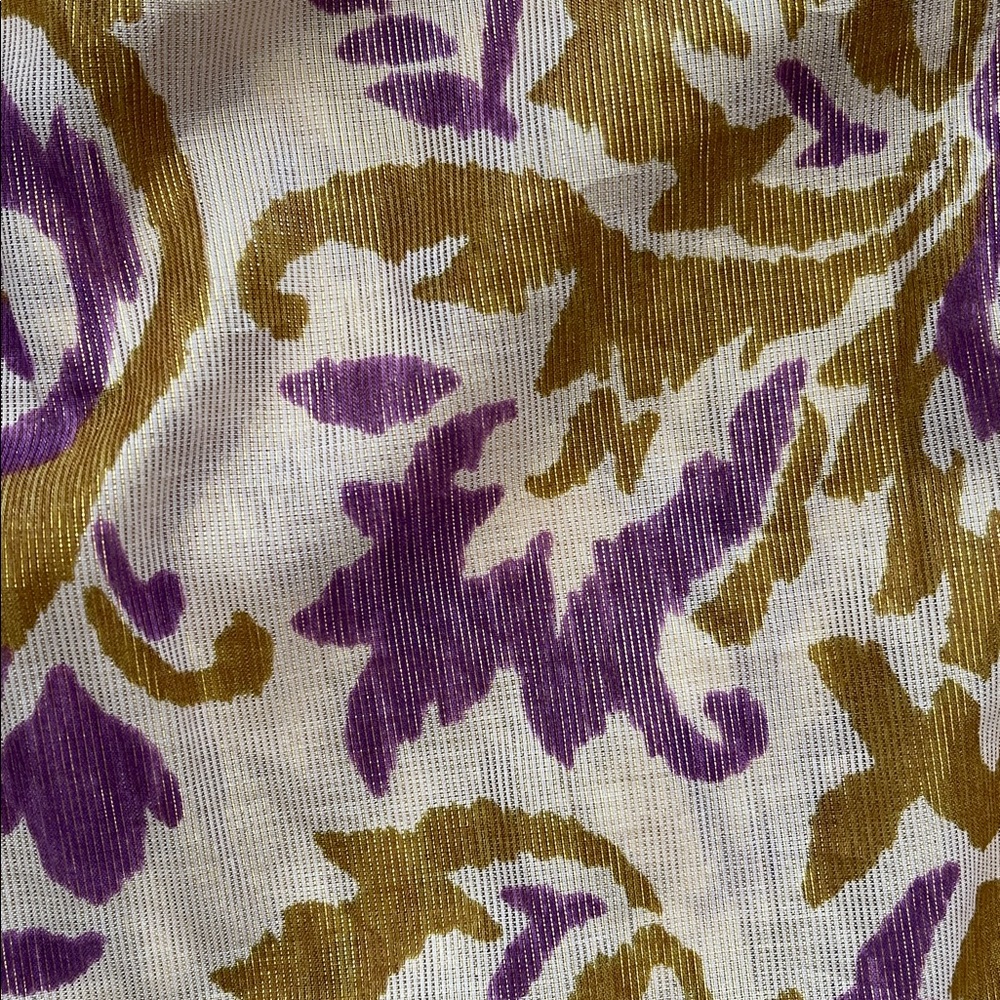 Zara Women Purple and Gold Midi Dress Half Lined Cut Out Waist Med NWT Metallic - Picture 4 of 16